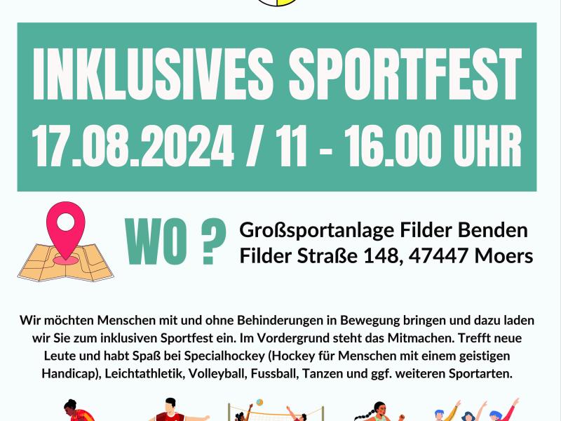Plakat für das inklusive Sportfest am 17.08.2024