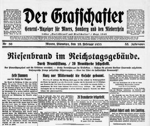 Titelblatt der Zeitung "Der Grafschafter"