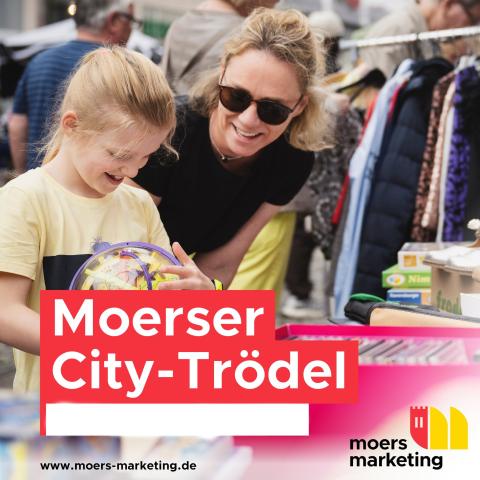 Plakat vom Moerser City-Trödelmarkt