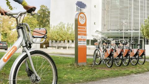 Beispielbild einer Fahrradverleihstation.