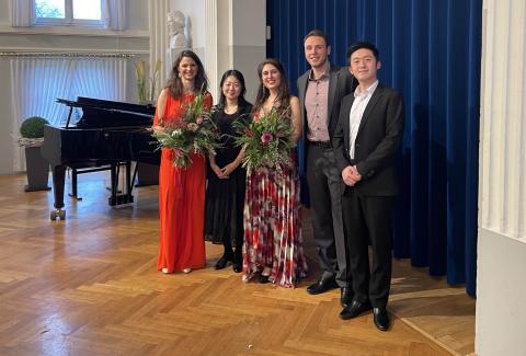 Soram Lee (Sopran), Julia Ziehme (Mezzosopran), Tautvydas Slizauskas (Tenor), Dayu Feng, (Bariton) und Young-Ah Kim